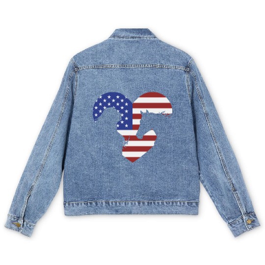 American Flag Horse lover for girls & women Men's Denim Jackets