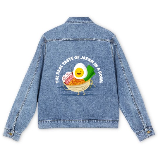 quote the real taste of japan in a bowl Men's Denim Jackets
