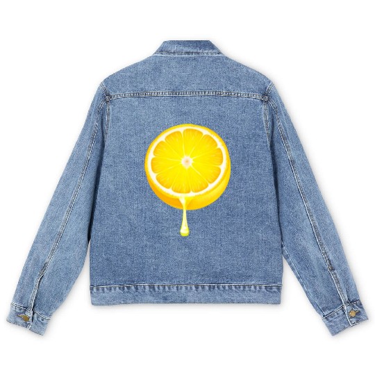 Citrus - Fruits - Orange - Lime - Grapefruit - Lem Men's Denim Jackets