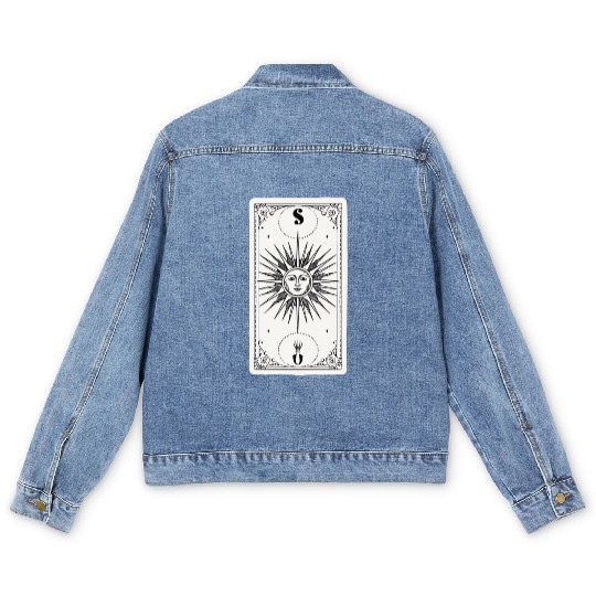 The Sun Tarot Card Reader Astrology Occult Men's Denim Jackets