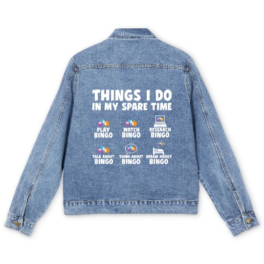 Funny Bingo Player Enthusiast Men's Denim Jackets