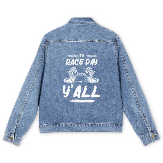 Race Day Car Raceday Trackday Fun Motosports Fan Men's Denim Jackets