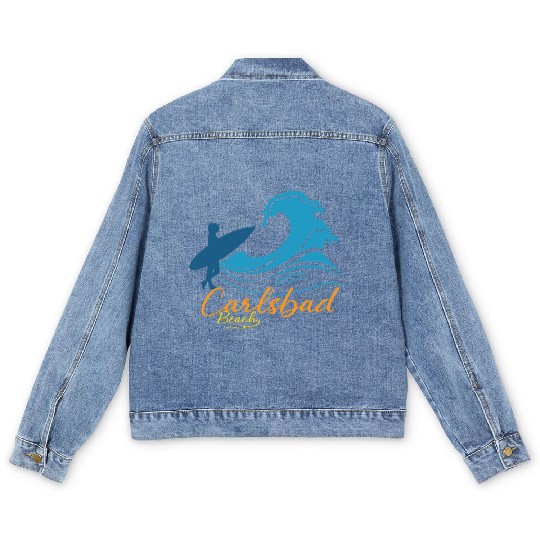CARLSBAD BEACH San Diego California Men's Denim Jackets
