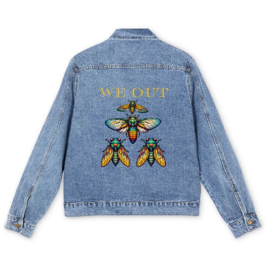 Funny Cicada We Out Cute Cicada Brood Emergence Men's Denim Jackets