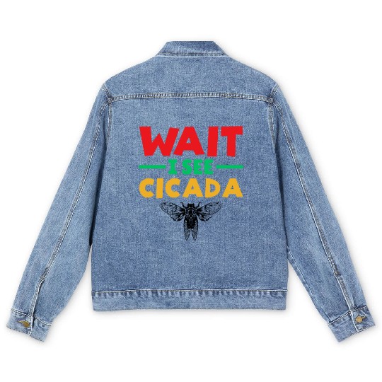 Wait I See Cicada, Colorful Cicada Spring Summer Men's Denim Jackets