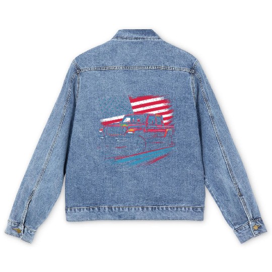 Jeep Gladiator JT US Flag Men's Denim Jackets