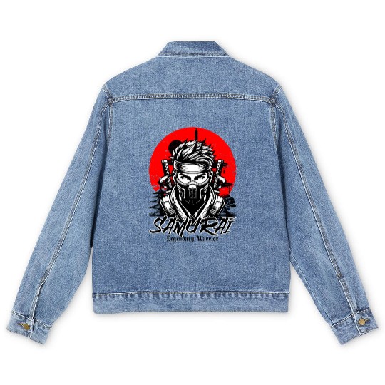 Samurai Warrior Men's Denim Jackets