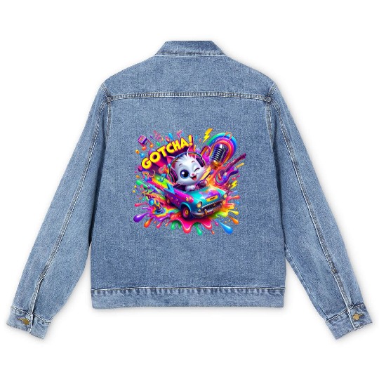 Galactic Vibes: Plosion of Splashes - GoTcha! Men's Denim Jackets