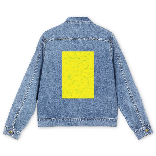Green stars on a yellow background Men's Denim Jackets