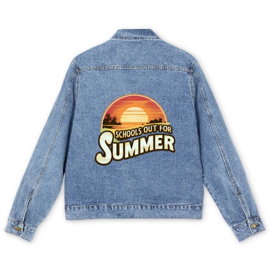 Retro Schools Out For Summer Last Day Of School Men's Denim Jackets