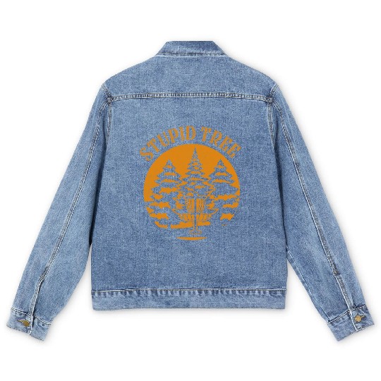 Stupid Tree Disc Golf Frisbee Men's Denim Jackets