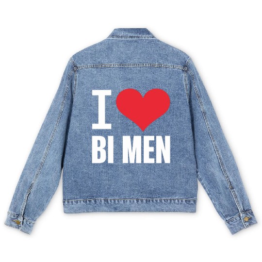 I Love Bi Me Bisexual Men Bi Pride Bisexual Pride Men's Denim Jackets