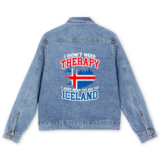 Iceland Flag Embrace The Northern Lights Design Men's Denim Jackets