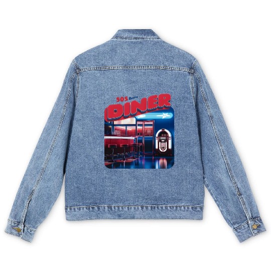 50s retro Diner good times Men's Denim Jackets