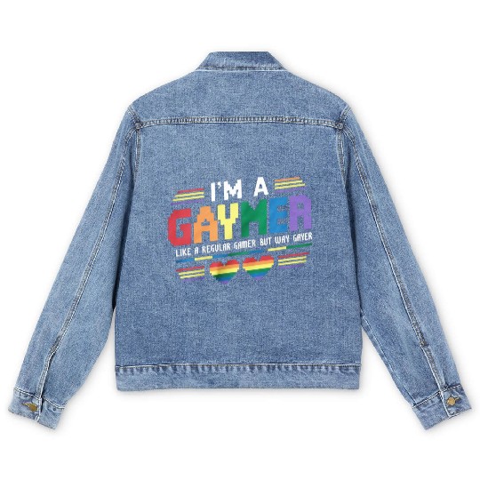 Gaymer Like A Regular Gamer But Way Gayer Gamer Men's Denim Jackets