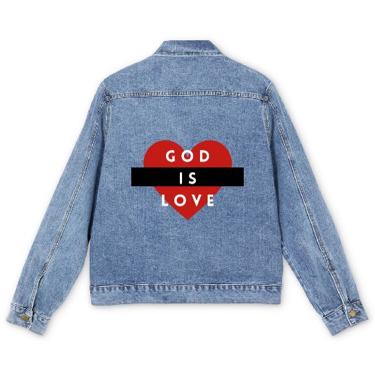 God is Love Men's Denim Jackets
