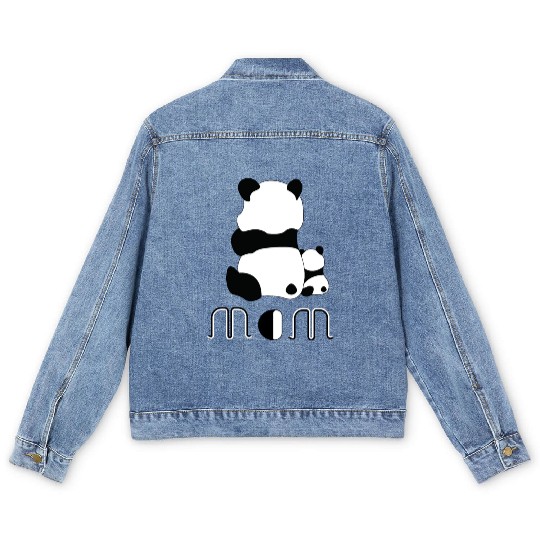 Adorable Panda Cubs Men's Denim Jackets
