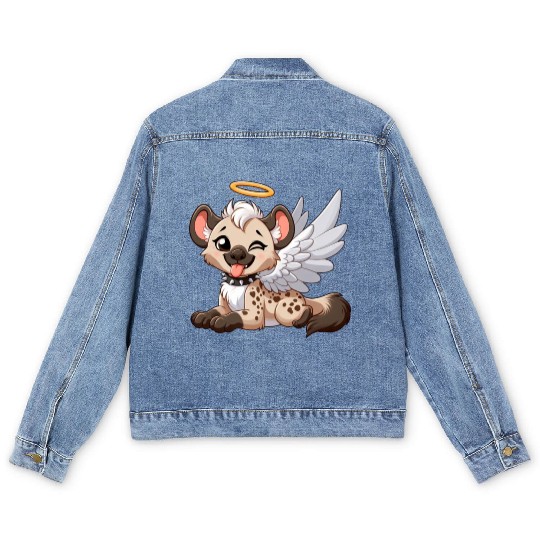 Hyena angel wings halo fantasy Men's Denim Jackets
