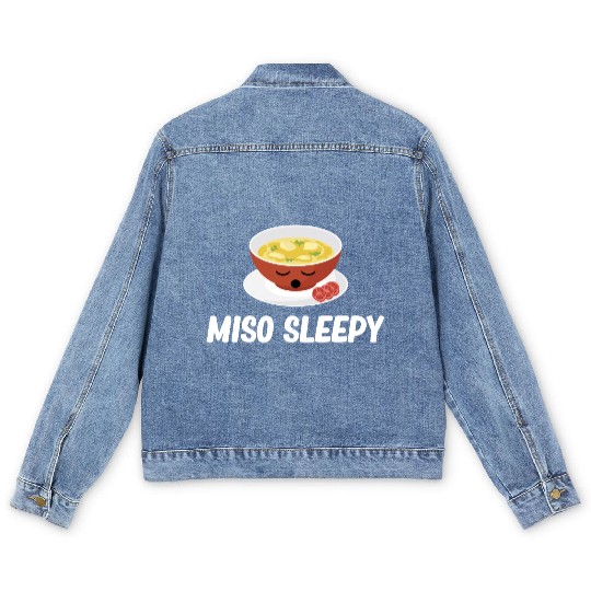 Miso Sleepy Miso Puns Asian Chinese Cuisine Men's Denim Jackets