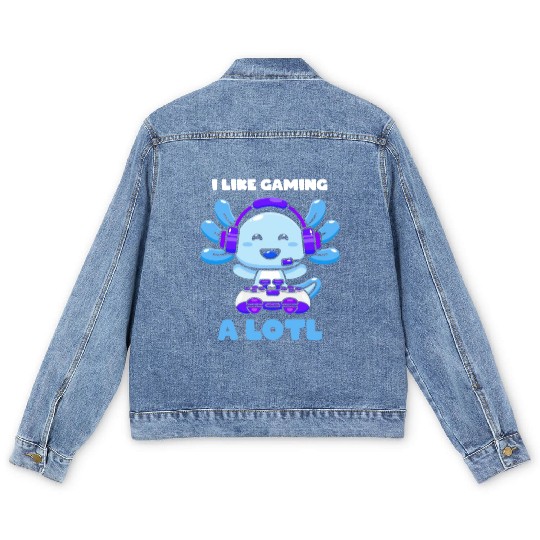 Gaming, Axolotl, Gaming, Video Game, Unicorn Gamer Men's Denim Jackets