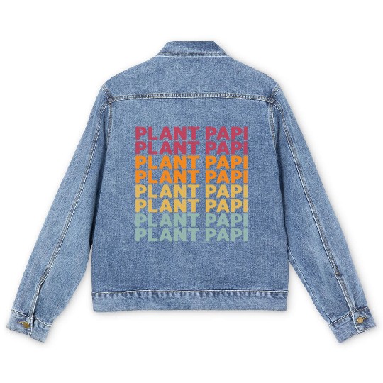 Plant Papi Plant Lover Plant Daddy Pot Indoor Men's Denim Jackets