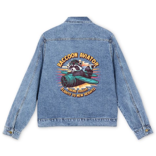 Raccoon Aviator Men's Denim Jackets