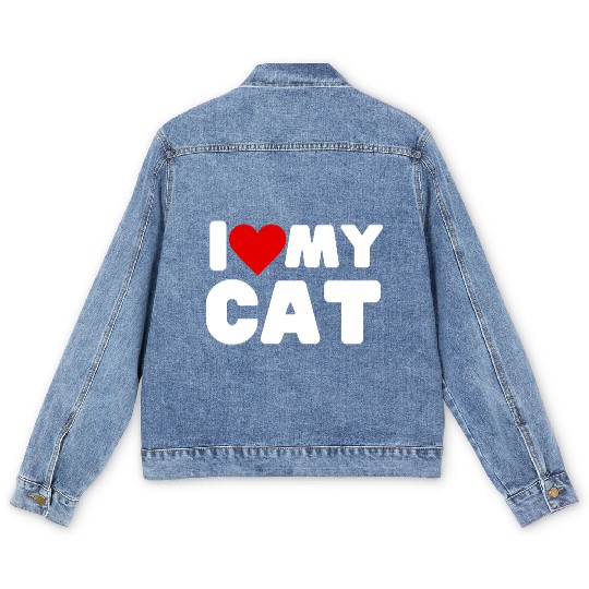 Funny Cat Quote I Love My Cat Cool Cat Men's Denim Jackets