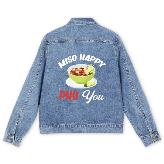 Miso Happy Pho You Asian Chinese Cuisine Men's Denim Jackets