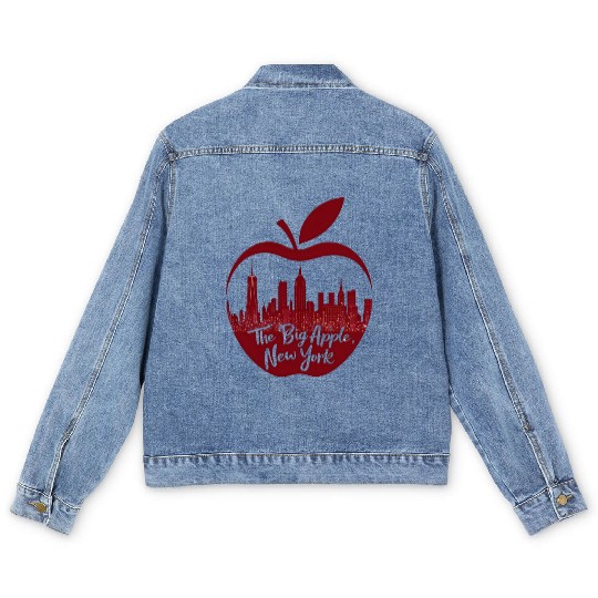 NYC Skyline Apple: Creative Men's Denim Jackets