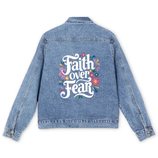 Faith over Fear Men's Denim Jackets