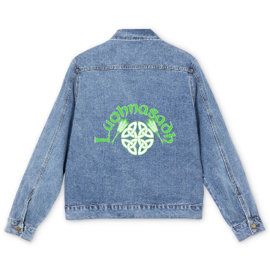 Irish Lughnasadh Festival Celtic Knot Men's Denim Jackets