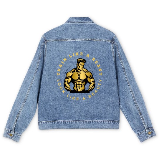 Train Like A Beauty Look Like A Beast Men's Denim Jackets