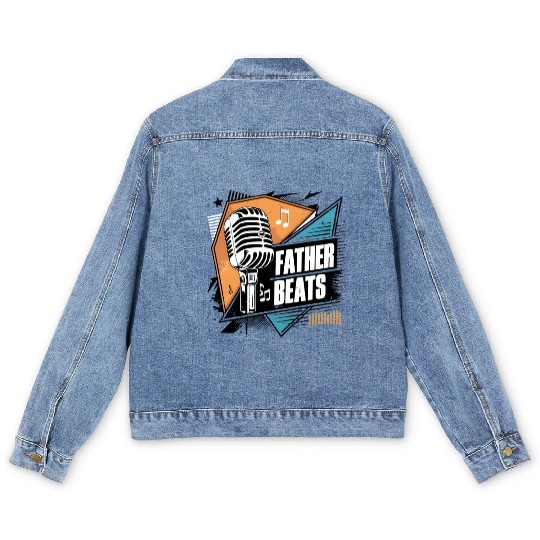 Father beats old school vybz and finish for father Men's Denim Jackets