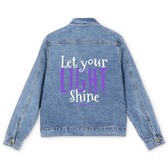 Faith Over Fear Inspirational Christian Design Men's Denim Jackets