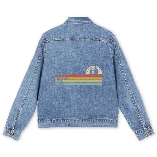 Men Dada Daddy Dad Bruh Fathers Day Vintage Men's Denim Jackets