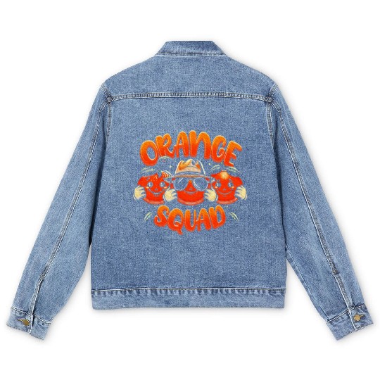 Orange Citrus Fruit Lover Orange Squad Meme Men's Denim Jackets