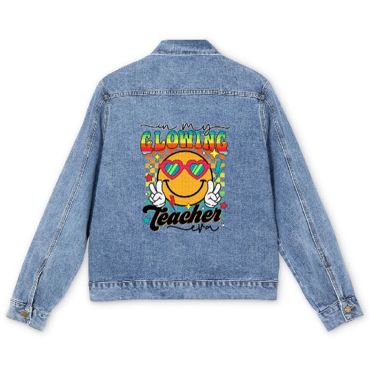 Last Day of School Teacher In My Glowing Teacher Men's Denim Jackets