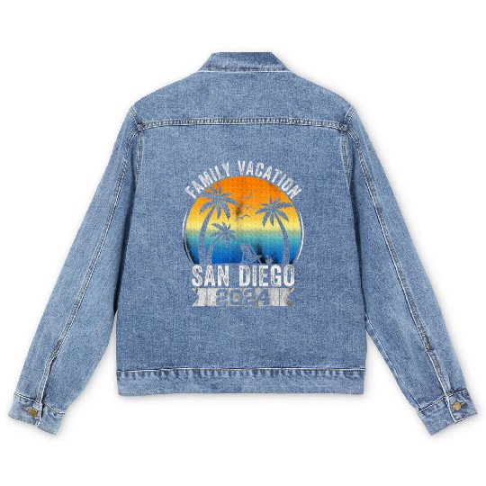 Family Vacation 2024 San Diego Summer Matching Men's Denim Jackets