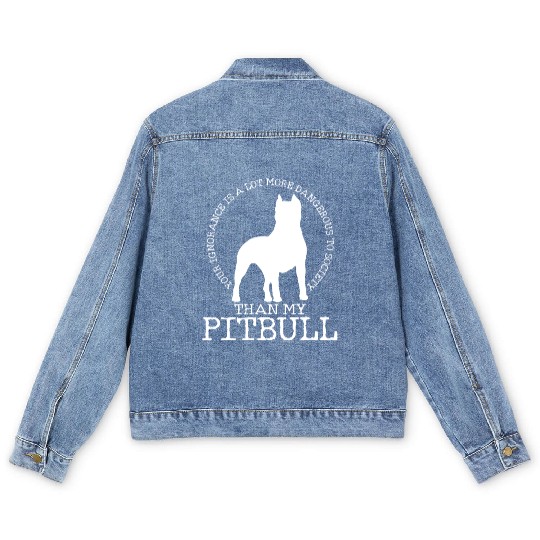 Express Your Love For Pitbull Society Today Men's Denim Jackets