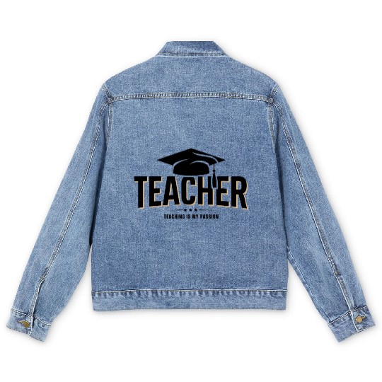 Teacher Teachers Student School Profession Men's Denim Jackets