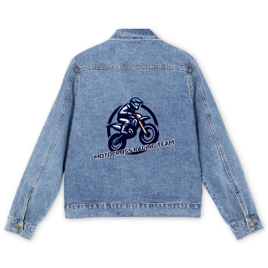 motocross racing team Men's Denim Jackets