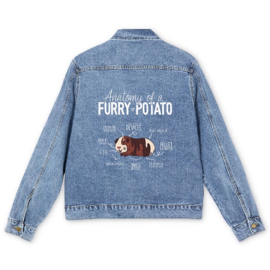Guinea Pig Anatomy, Guinea Pig Lover, Guinea Pig Men's Denim Jackets