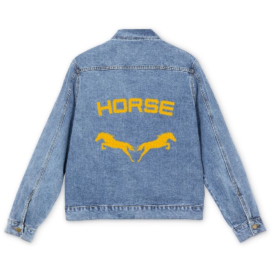 Horses Double Horse Riding Horsepower Lover T Men's Denim Jackets