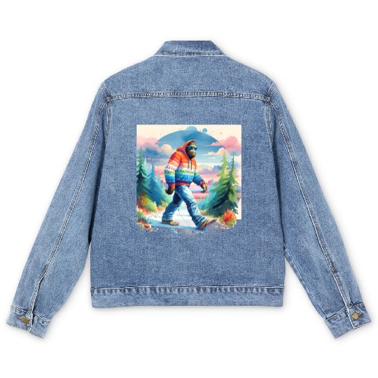 Bฺigfoot Wilderness Wanderer: Retro Ramble Men's Denim Jackets