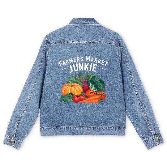 Farmers Market Farmer Agriculture Farming Food Men's Denim Jackets