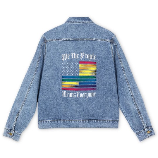 We The People Means Everyone LGBT Gay Pride Gift Men's Denim Jackets