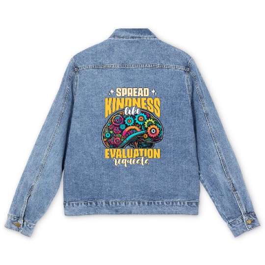 School Psych Spread Kindness Like Psychotherapist Men's Denim Jackets
