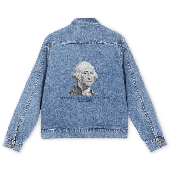 Delaware Crossing AP US History George Washington Men's Denim Jackets