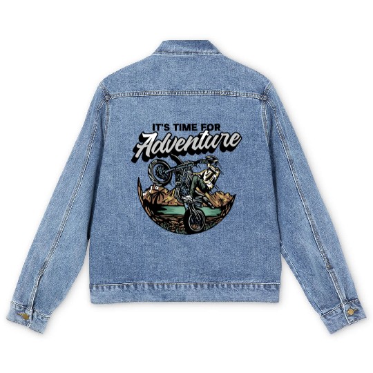 MOTOCROSS ITS TIME ADVENTURE Men's Denim Jackets