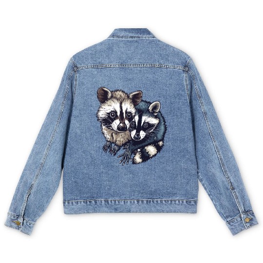 Opossum and raccoon Men's Denim Jackets
